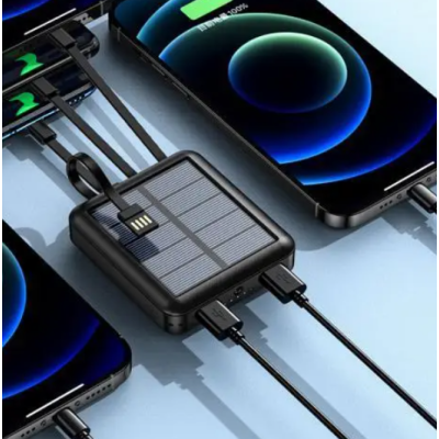 УМБ Power Bank з кабелями на сонячній батареї 10000 mAh
